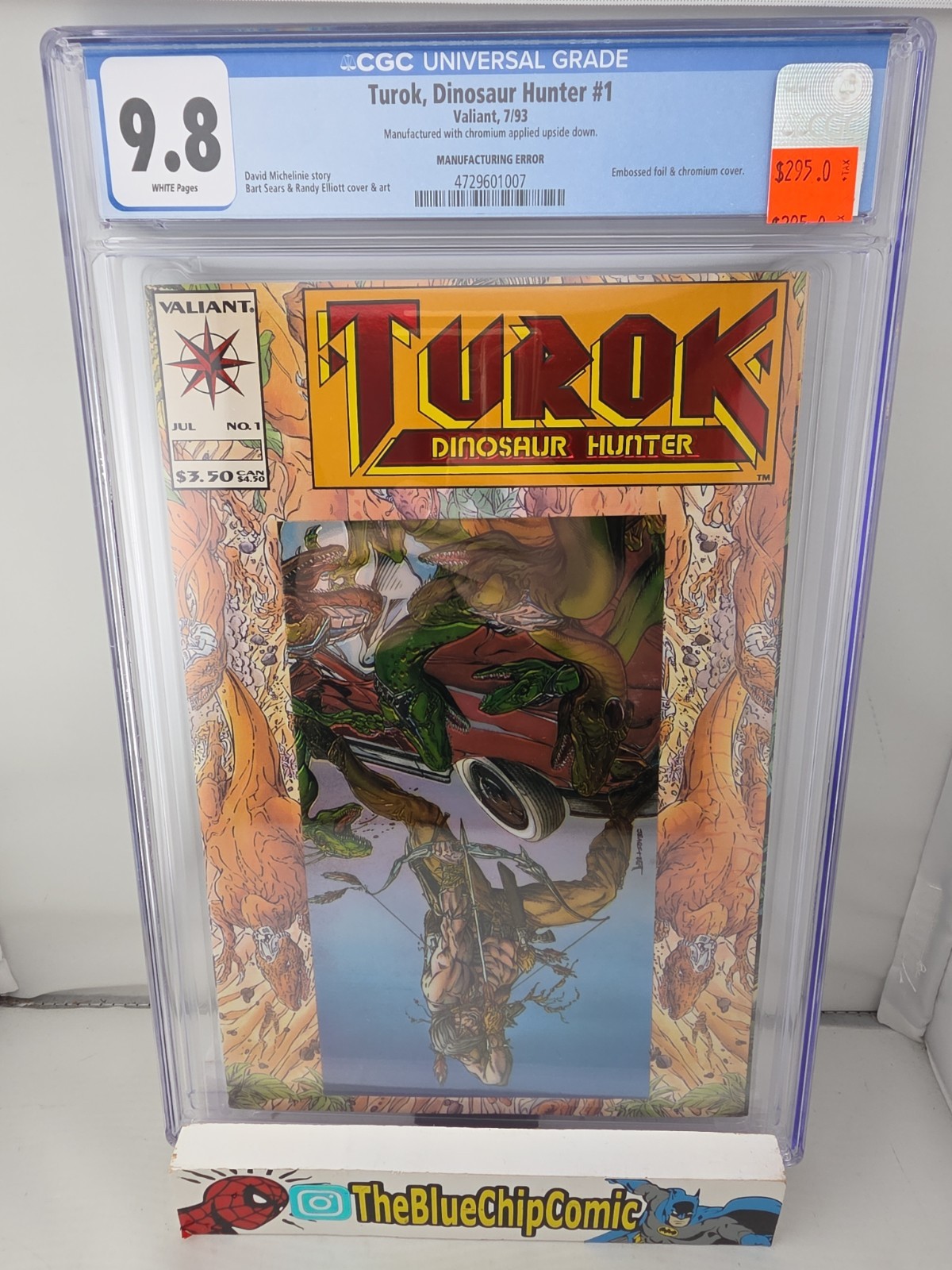 Turok Dinosaur Hunter #1 CGC 9.8 MANUFACTURING ERROR RARE Valiant 1993 Foil