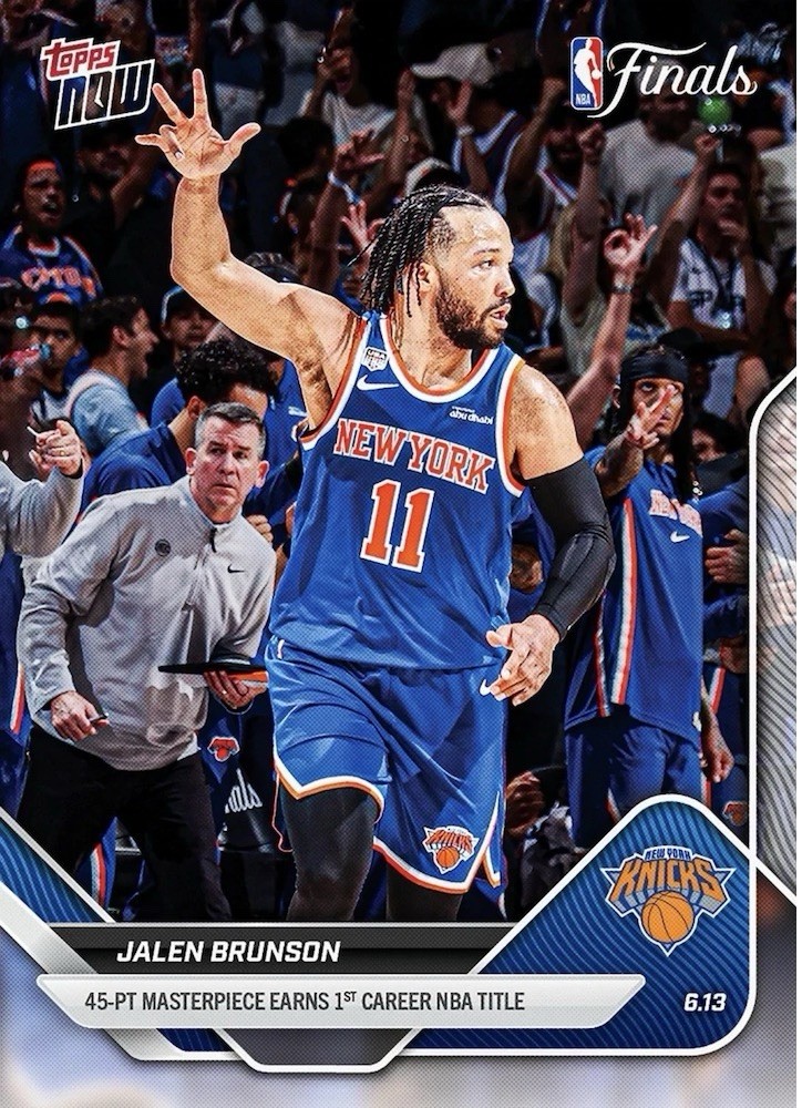 Jalen Brunson 2025-26 Topps Now NBA Finals #340 New York Knicks Base IN HAND Jalen Brunson 2025-26 Topps Now NBA Finals #340 New York Knicks Base IN HAND