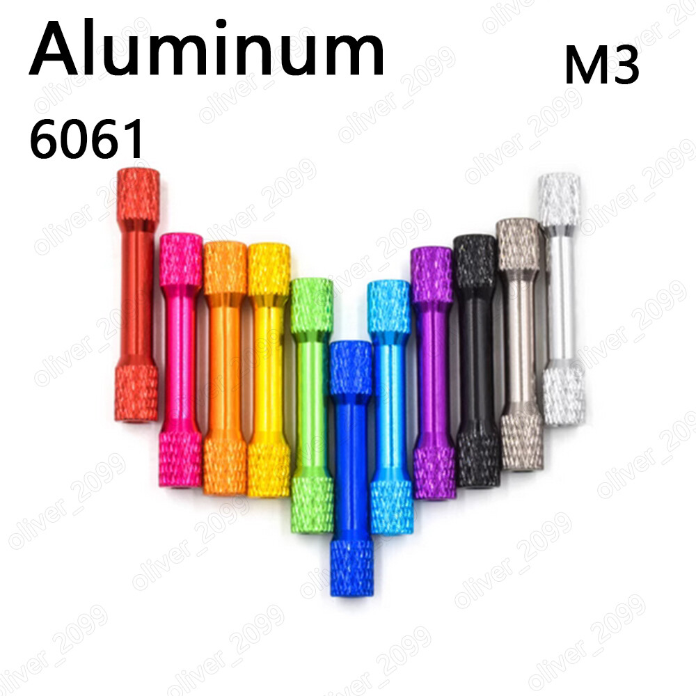 Colorful Aluminum 6061 Double Headed Mesh Knurled Standoff Pillar M3 Colorful Aluminum 6061 Double Headed Mesh Knurled Standoff Pillar M3