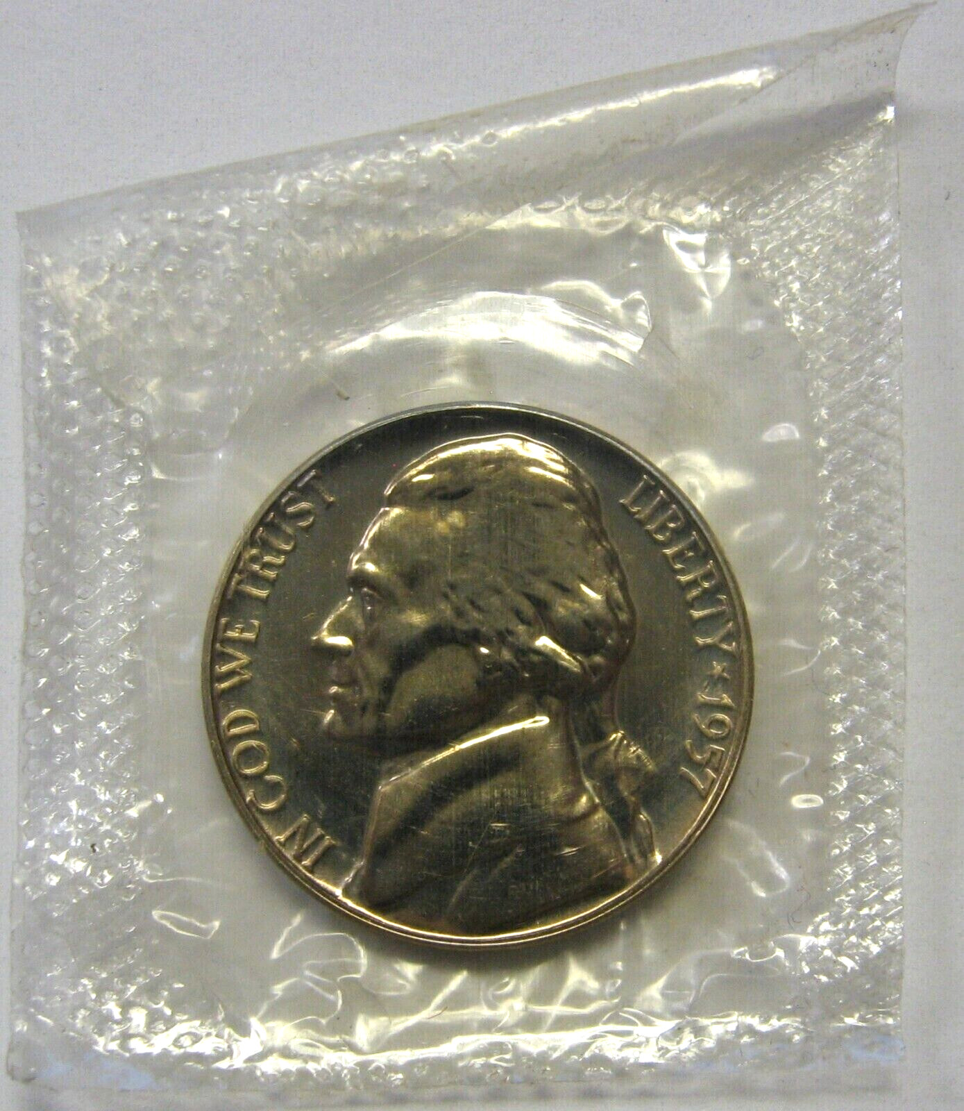 1957 Jefferson Nickel Gem Proof IN ORIGINAL CELLO