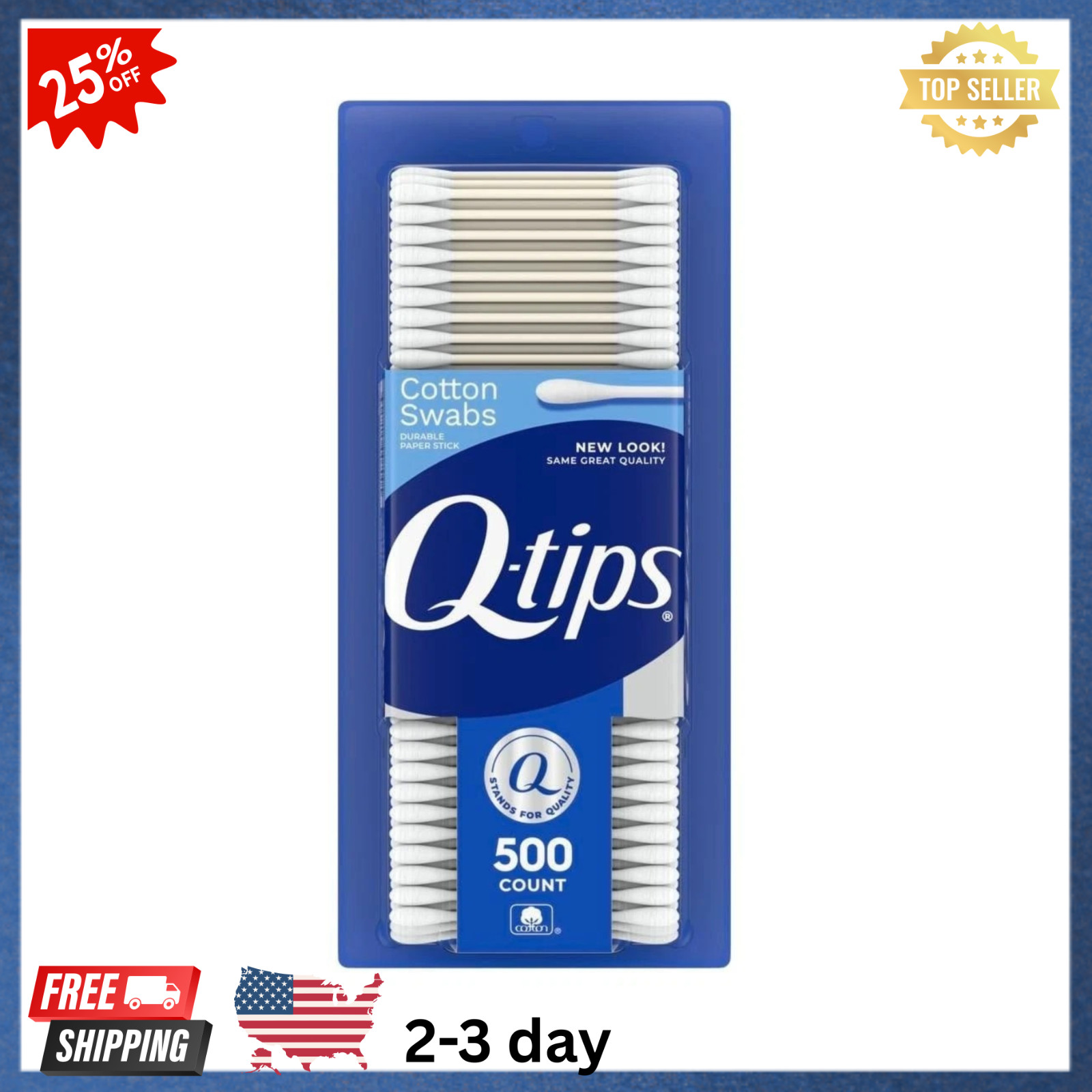 Q-tips Cotton Swabs for Hygiene and Beauty Care Original Cotton Swab 500 Count Q-tips Cotton Swabs for Hygiene and Beauty Care Original Cotton Swab 500 Count