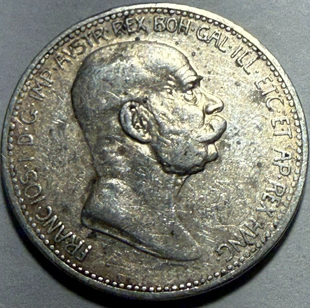 AUSTRIA - Franz Josef I - Silver Corona - 1908 - Km-2808 - FREE USA Shipping AUSTRIA - Franz Josef I - Silver Corona - 1908 - Km-2808 - FREE USA Shipping