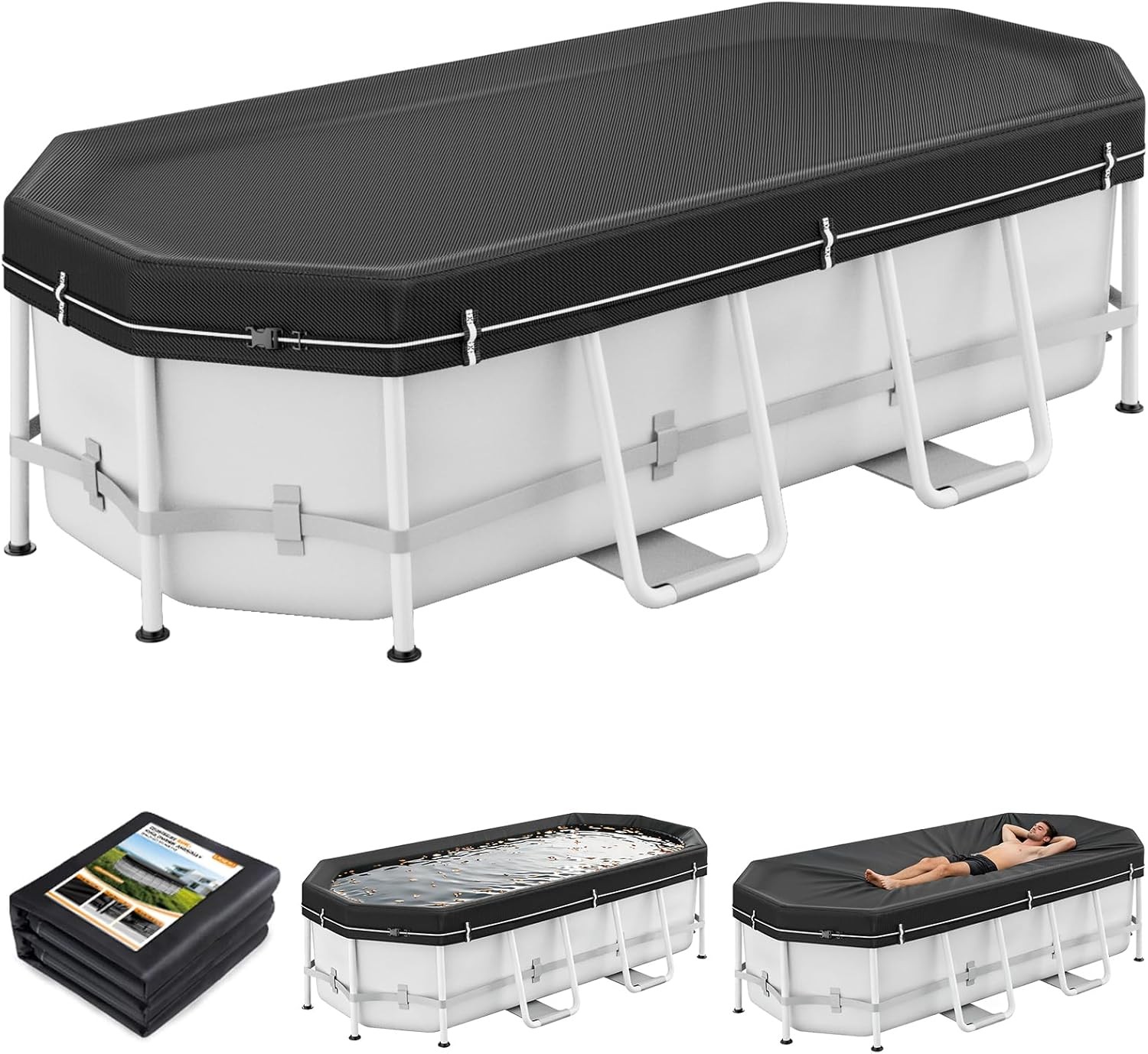 Pool Cover for Above Ground Pools 420D Heavy Duty Oxford Snug Fit Oval Pool Cover for Above Ground Pools 420D Heavy Duty Oxford Snug Fit Oval