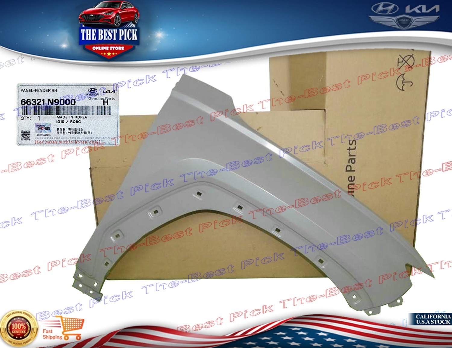 ⭐ GENUINE ⭐ Front Fender Panel RIGHT ⭐ OEM ⭐ 2022-2025 Hyundai Tucson 66321N9000