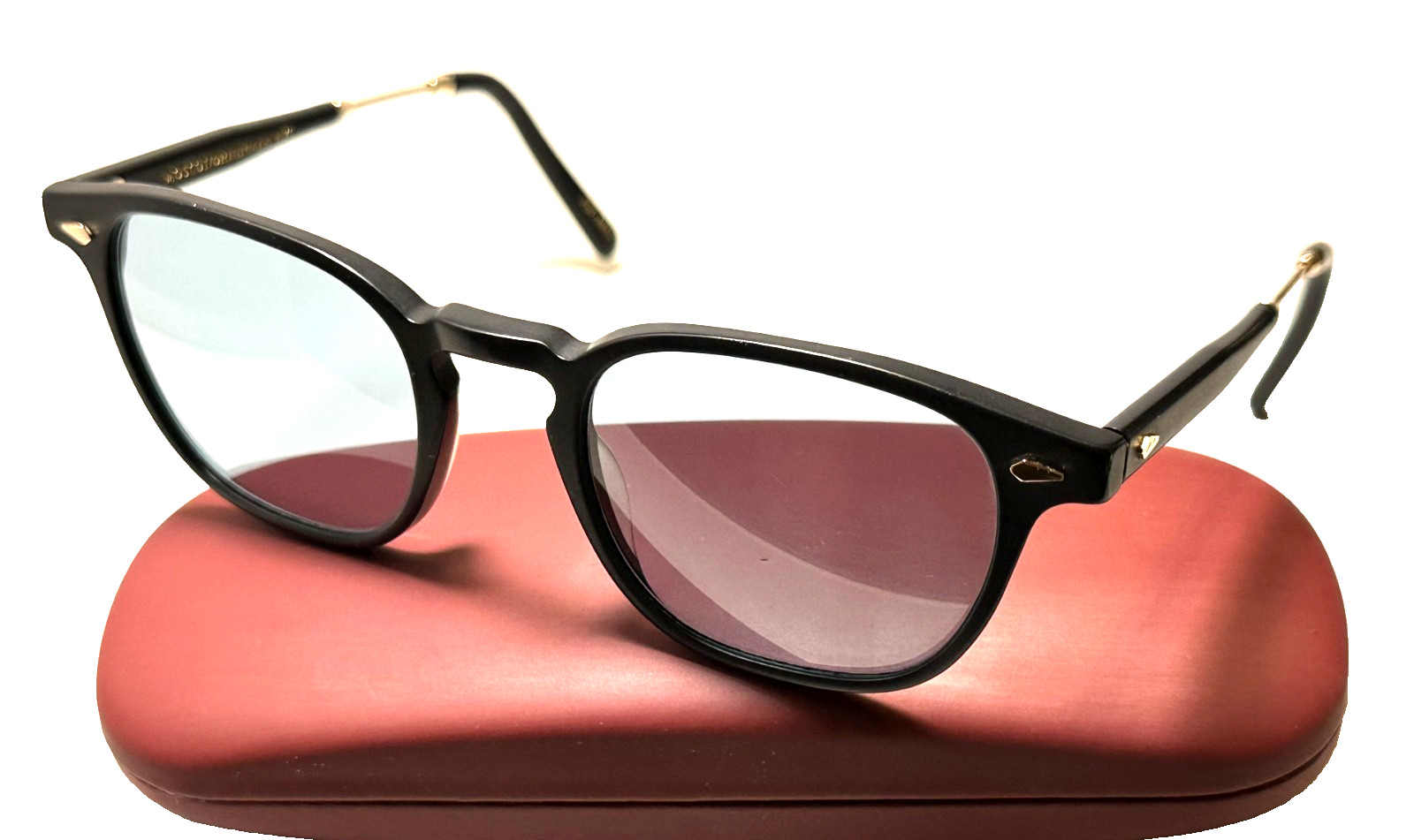 MOSCOT ORIGINALS GENUG Matte Black Gold Metal Plastic Horned Rim Sunglasses NYC