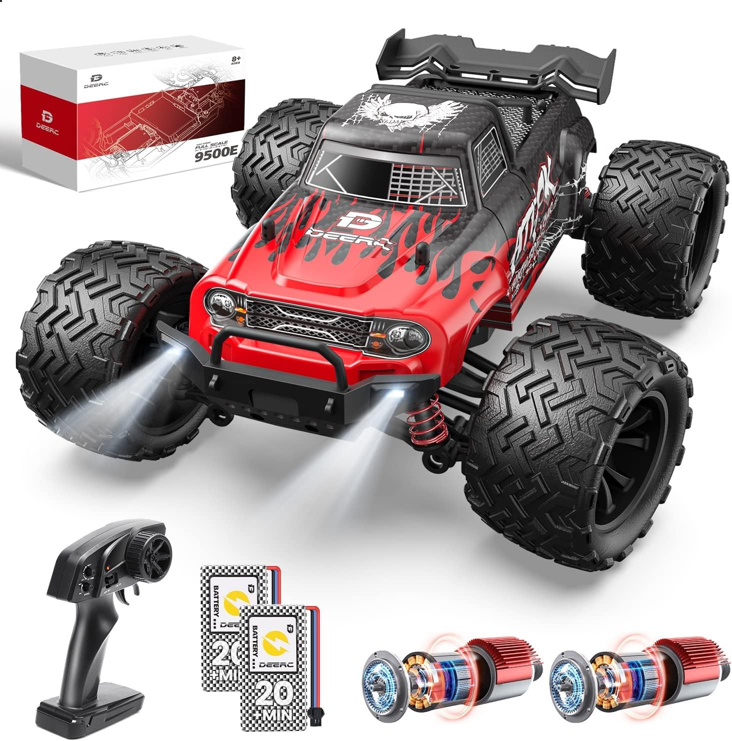 DEERC 1/16 4WD RC Monster Truck 40KPH Off Road Remote Control Car for Adult DEERC 1/16 4WD RC Monster Truck 40KPH Off Road Remote Control Car for Adult