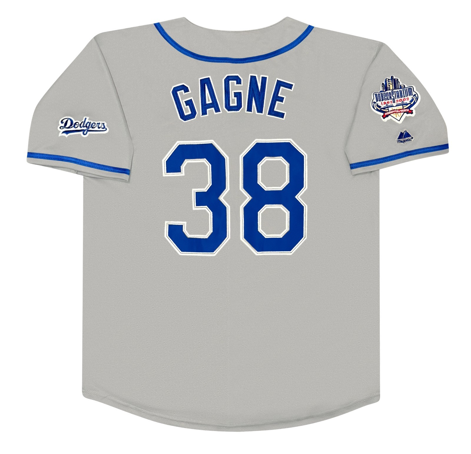 Eric Gagne 2002 Los Angeles Dodgers 40th Anniv. Men's Grey Road Jersey Eric Gagne 2002 Los Angeles Dodgers 40th Anniv. Men's Grey Road Jersey