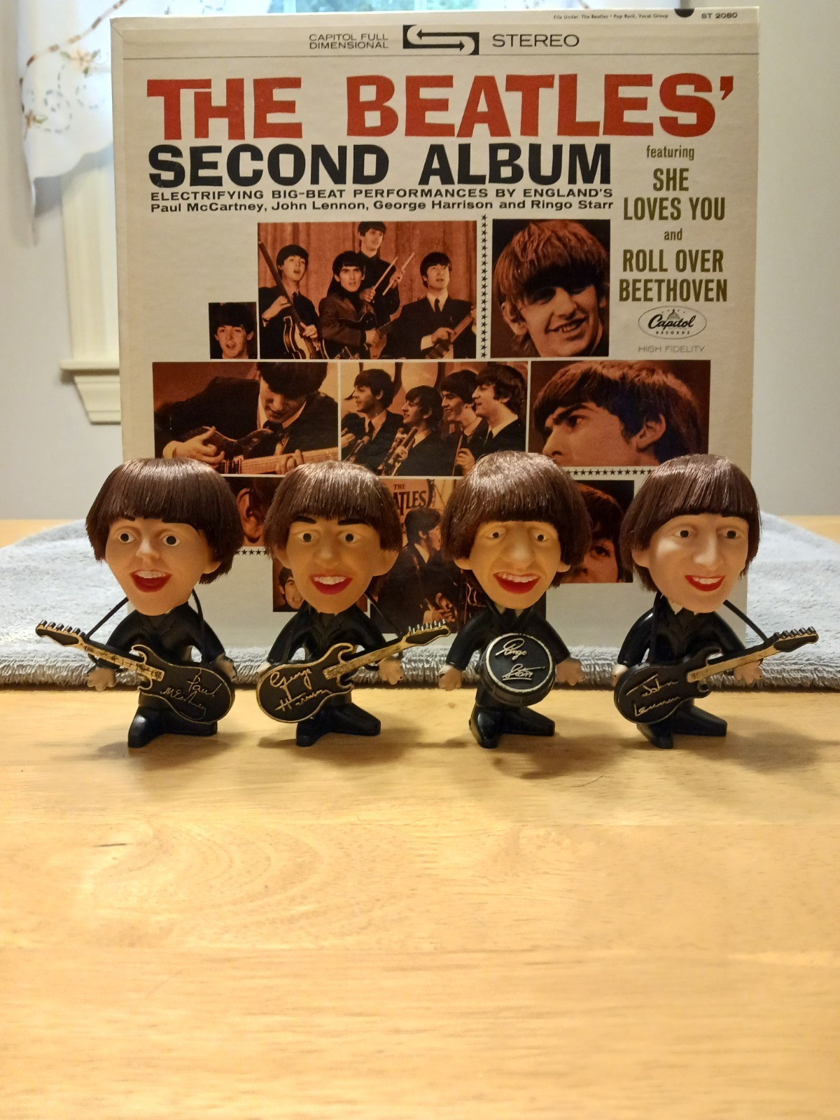 Vintage 1964 BEATLES REMCO HARD BODY DOLLS Set of 4 With ORIGINAL Instruments NM