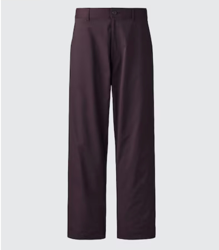 UNIQLO Men\'s C Easy Work Pants Wine Size XS 26-28 Elastic Waist