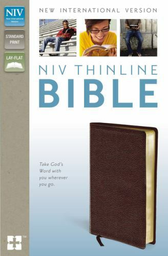 NIV, Thinline Bible, Bonded Leather, Burgundy, Red Letter Edition by Zondervan