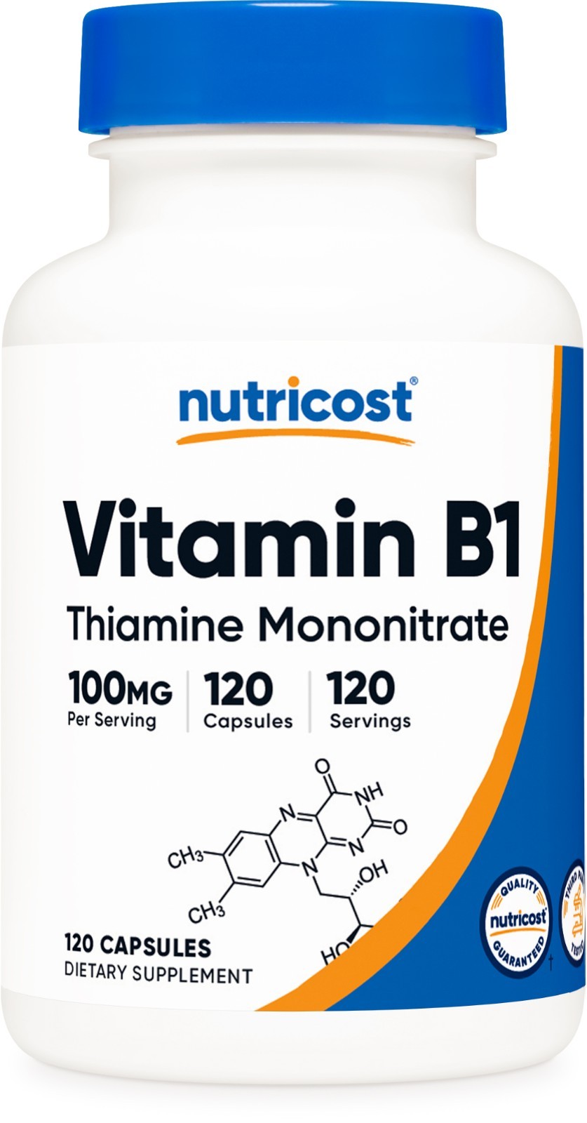Nutricost Vitamin B1 (Thiamin) 100mg, 120 Capsules - Gluten Free & Non-GMO