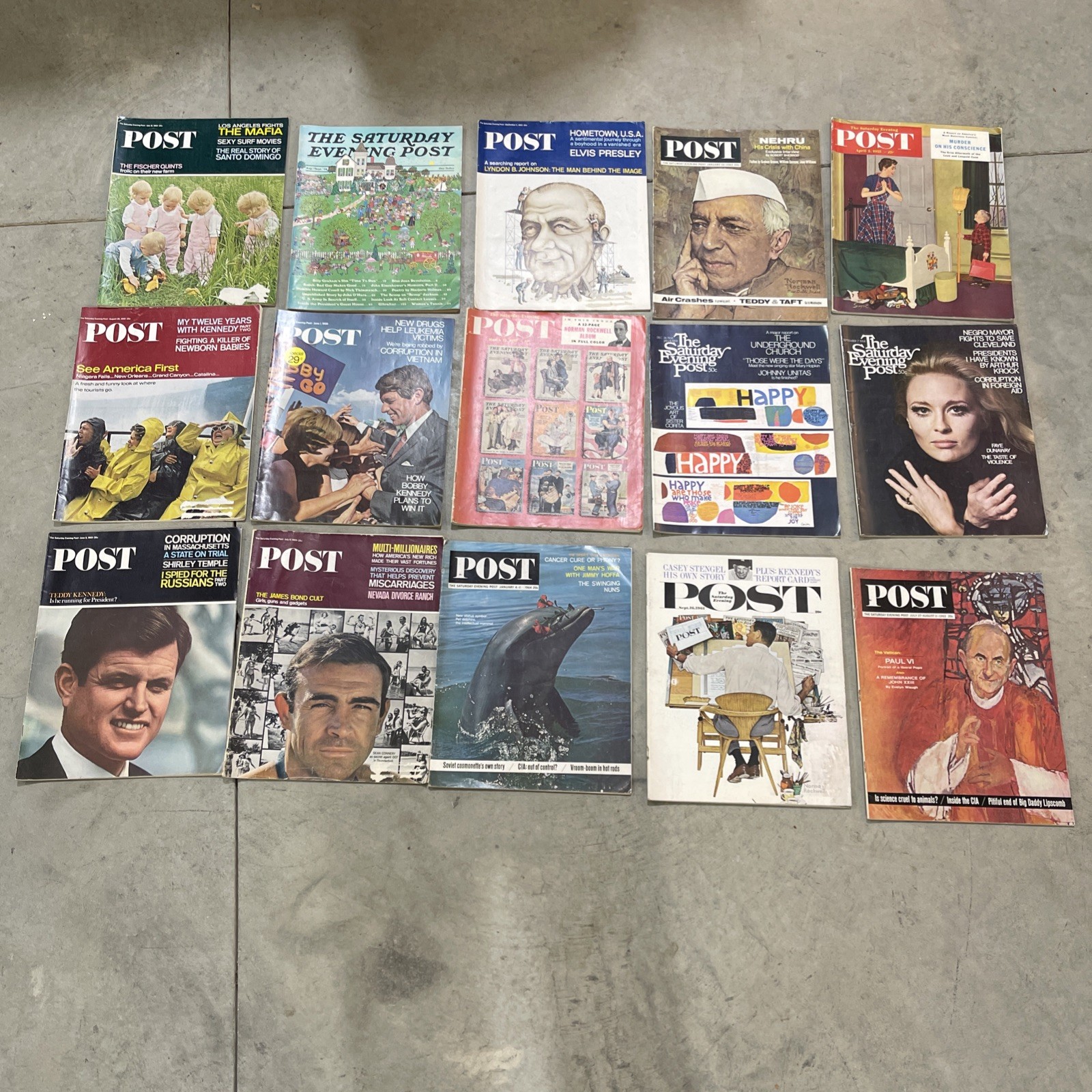Lot Of 15 Saturday Evening Post 1955-72 MCM Post War USA Rare VTG Lot Of 15 Saturday Evening Post 1955-72 MCM Post War USA Rare VTG