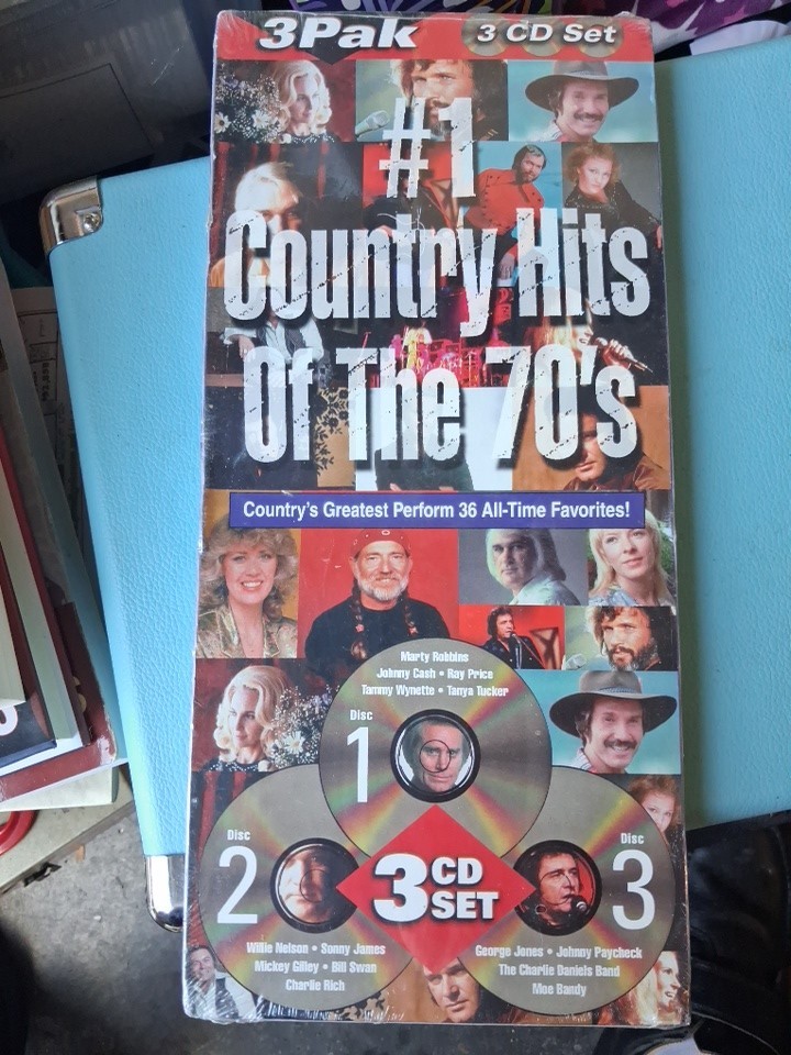 1995 CD 3 Set #1 Country Hits of the 70\'s Sony Music New Sealed Long Box 1995 CD 3 Set #1 Country Hits of the 70\'s Sony Music New Sealed Long Box