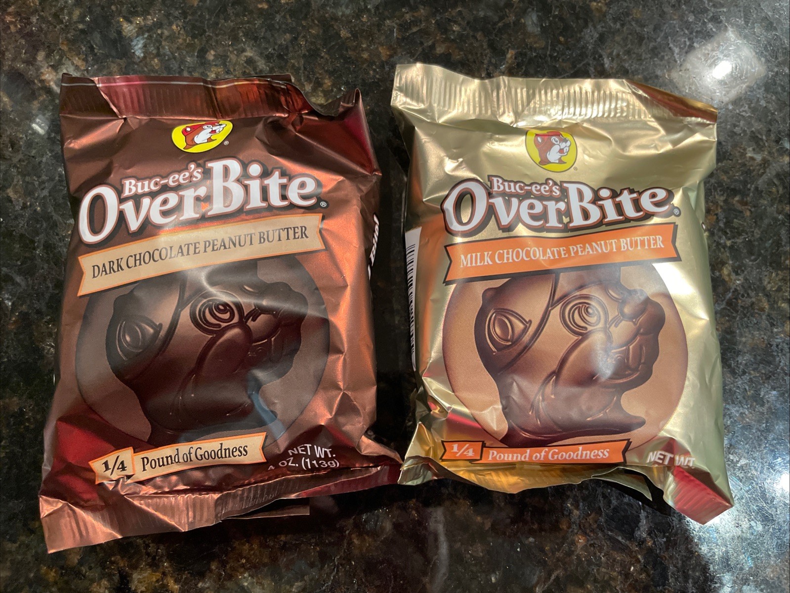 Buc-ee\'s Overbite Dark + Milk Chocolate Peanut Butter Bar 1/4 Pound Combo Buc-ee\'s Overbite Dark + Milk Chocolate Peanut Butter Bar 1/4 Pound Combo