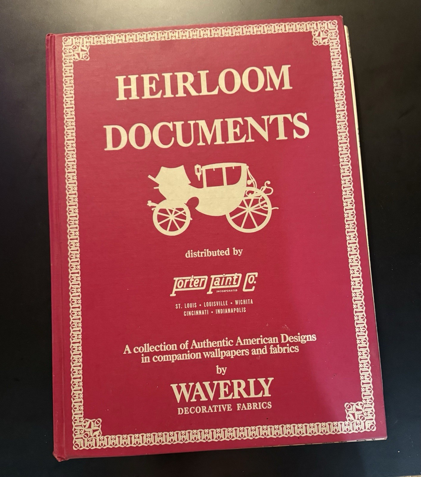 1969 Schumacher Waverly Heirloom Documents Wallpaper Sample Book Americana