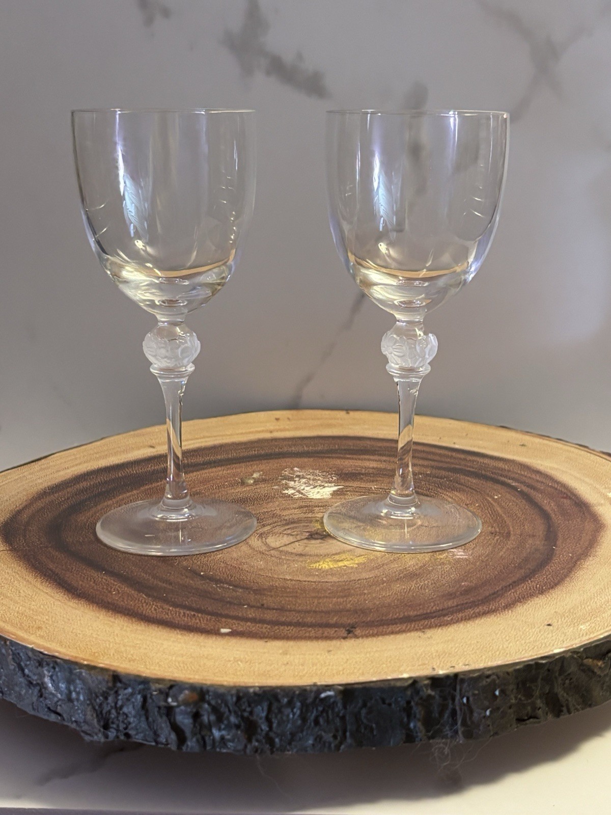 Vintage Mikasa Normandy Fine Cut Crystal Set Of 2 Wine Stems Glasses Vintage Mikasa Normandy Fine Cut Crystal Set Of 2 Wine Stems Glasses