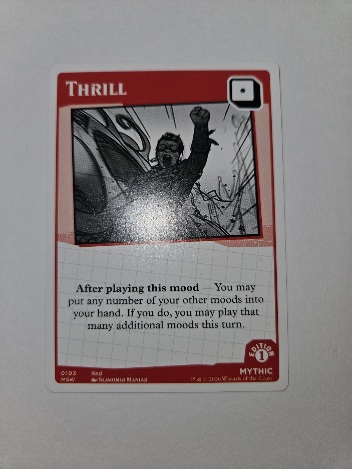 Secret Lair Mood Swings - Thrill (1st Edition) - 0103 - Mythic - WoTC Secret Lair Mood Swings - Thrill (1st Edition) - 0103 - Mythic - WoTC
