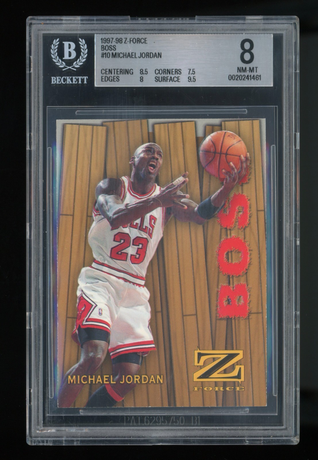1997-98 Skybox Z-Force Boss Michael Jordan #10 BGS 8 NM-MT *StarFans* 1997-98 Skybox Z-Force Boss Michael Jordan #10 BGS 8 NM-MT *StarFans*