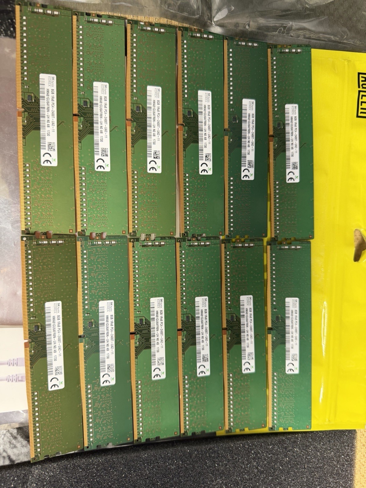 Lot 12 Pcs8GB SK Hynix 1RX8 PC4-2400T-UA2-11 HMA81GU6AFR8B-UH DDR4 RAM | Tested Lot 12 Pcs8GB SK Hynix 1RX8 PC4-2400T-UA2-11 HMA81GU6AFR8B-UH DDR4 RAM | Tested