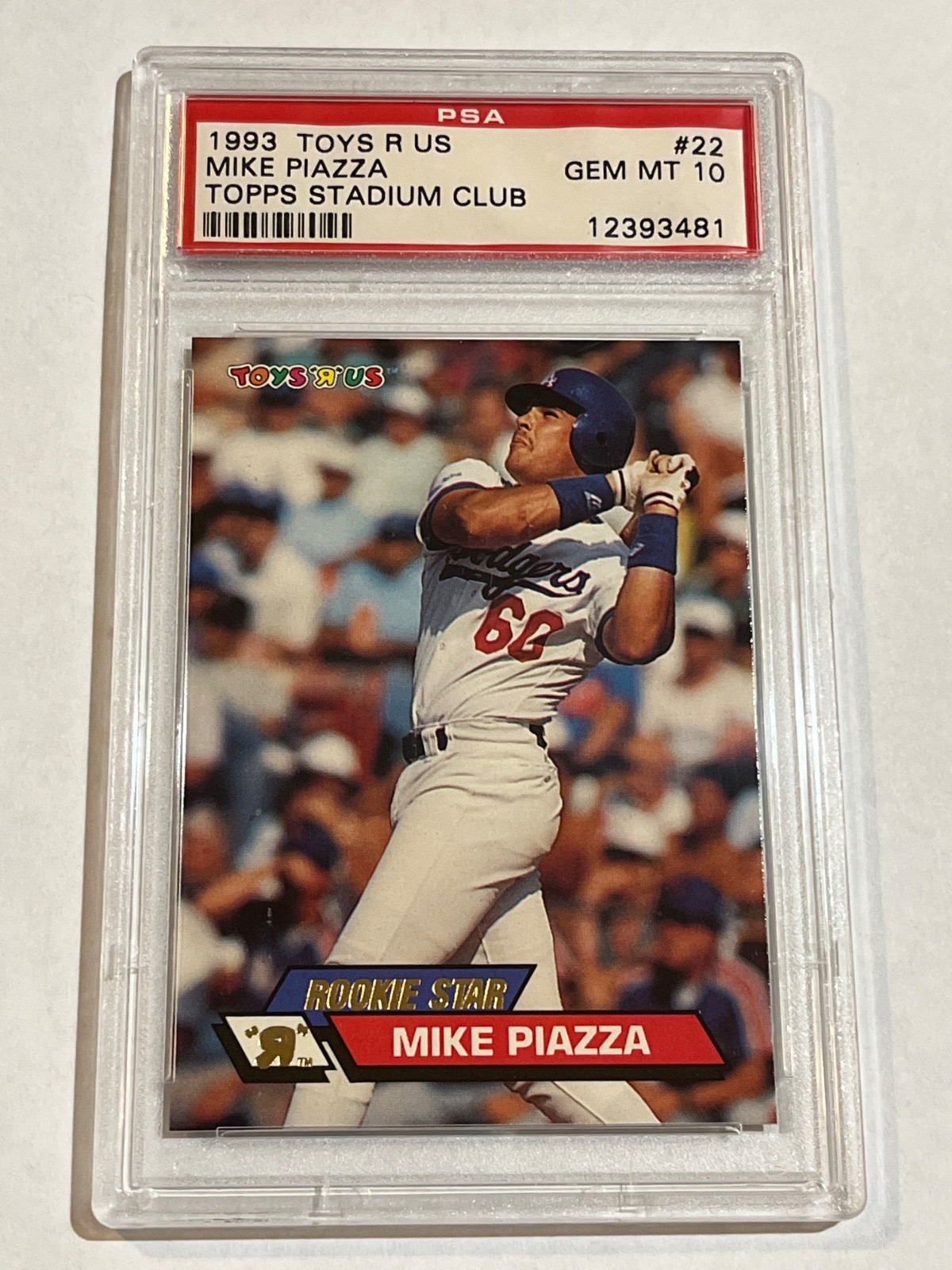 1993 Topps Stadium Club Mike Piazza Toys R Us #22 PSA 10 GEM MINT - HOF 1993 Topps Stadium Club Mike Piazza Toys R Us #22 PSA 10 GEM MINT - HOF