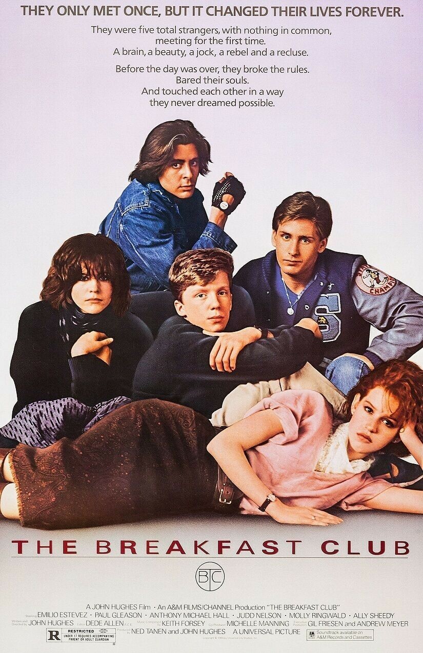 1985 The Breakfast Club Movie Poster Print 11X17 Andrew Claire John Brian 🍿