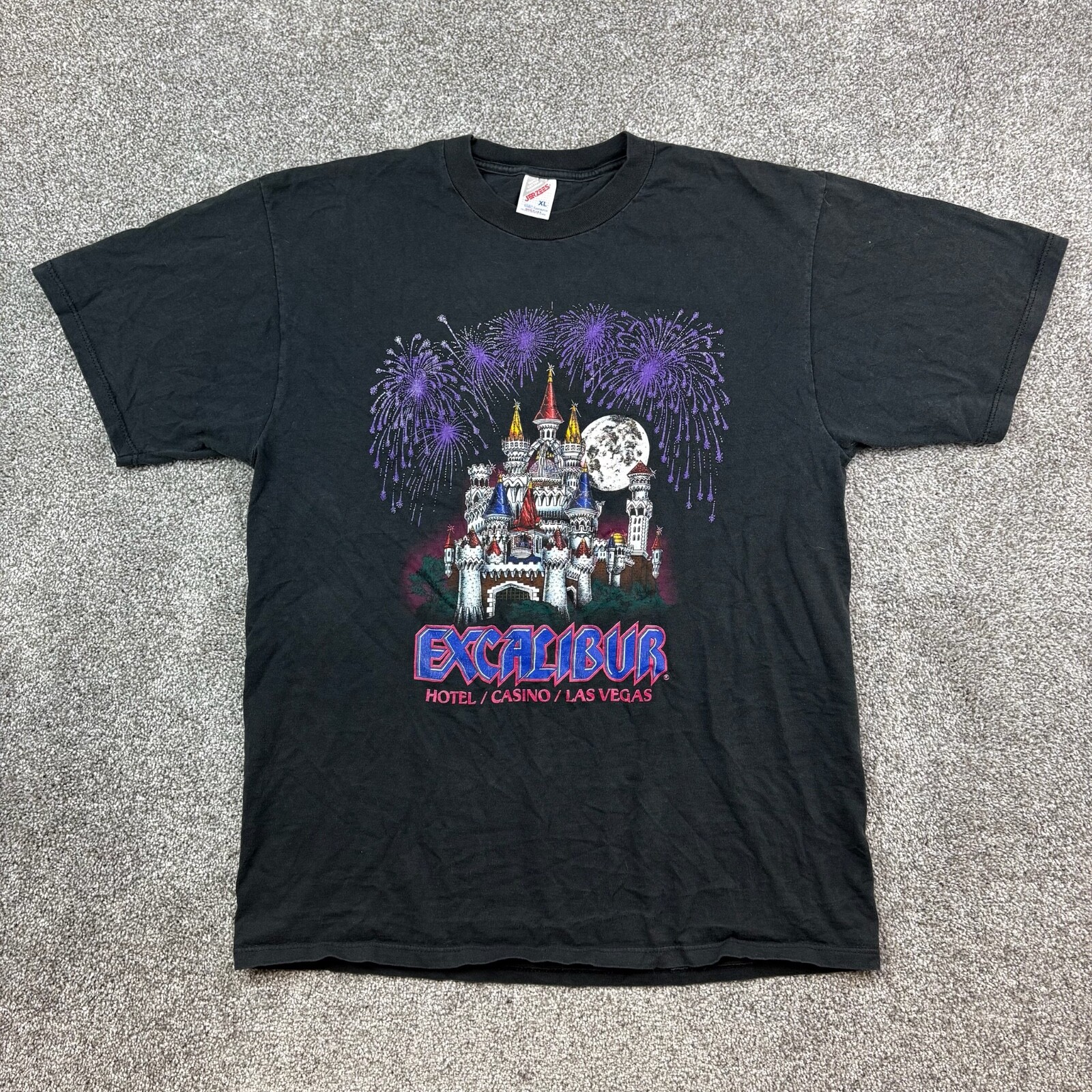 Vintage Excalibur Casino Shirt Mens XL Black Hotel Las Vegas Nevada Fireworks Vintage Excalibur Casino Shirt Mens XL Black Hotel Las Vegas Nevada Fireworks