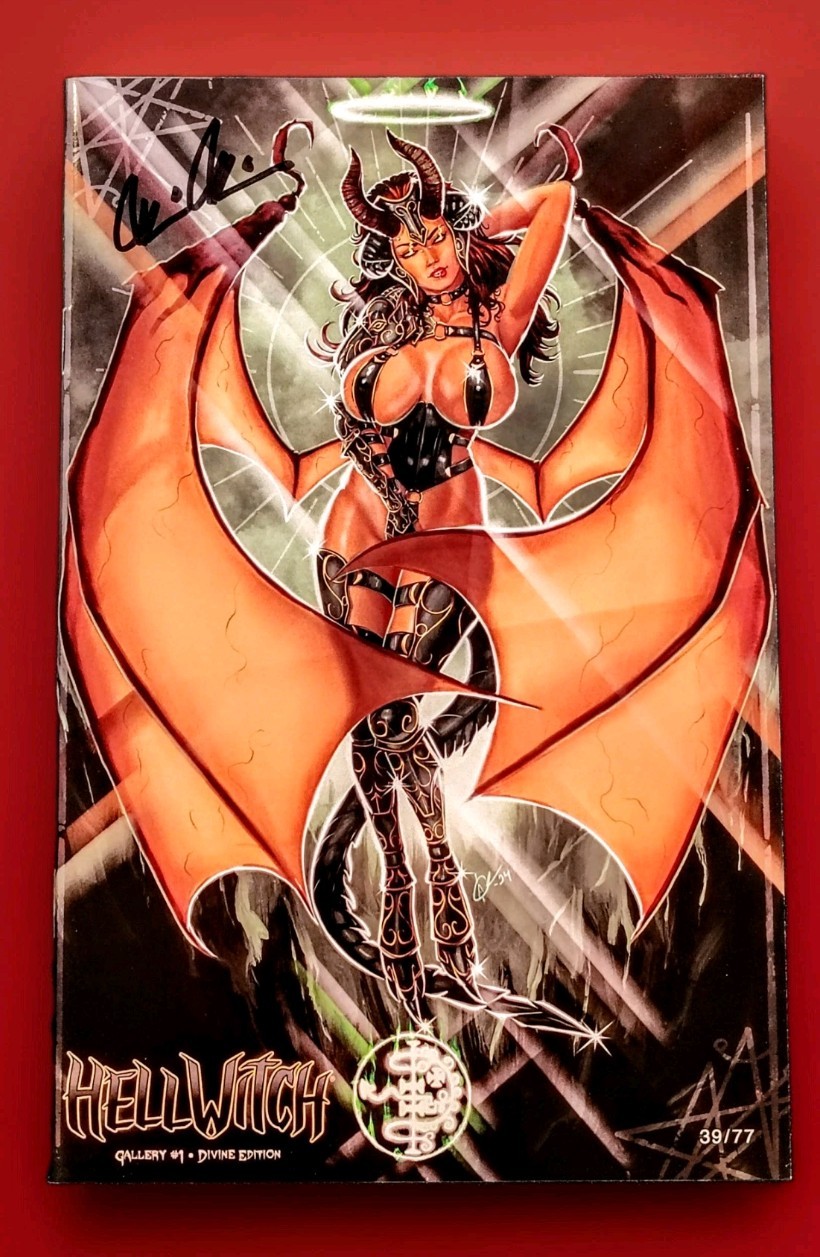 Hellwitch Gallery #1 Divine Edition #40/77 Harrigan Cover Coffin Comics Signed 