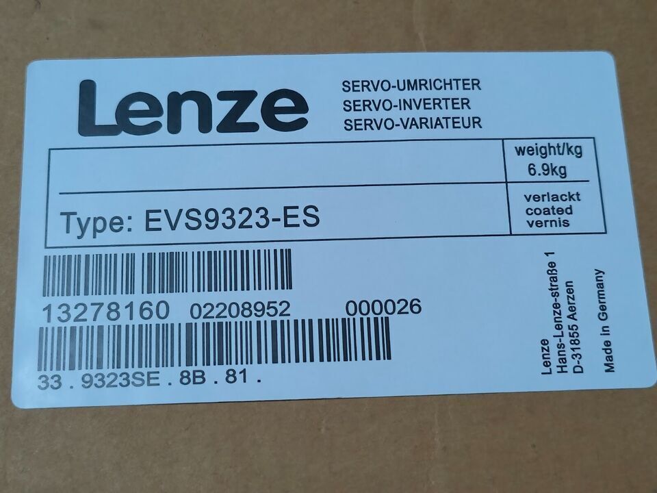EVS9323-ES 1PCS NEW LENZE SERVO DRIVE EVS9323-ES EVS9323-ES 1PCS NEW LENZE SERVO DRIVE EVS9323-ES