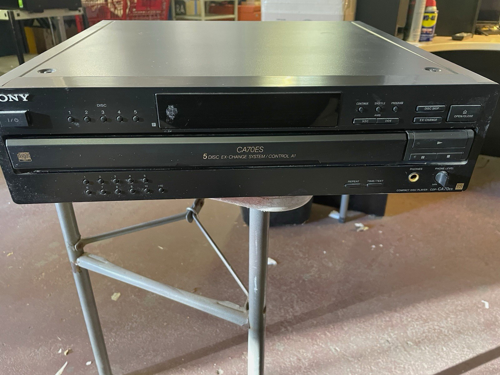 Sony ES CDP-CA70ES 5-Disc CD Changer Black w/ Optical, RCA & Headphone Sony ES CDP-CA70ES 5-Disc CD Changer Black w/ Optical, RCA & Headphone