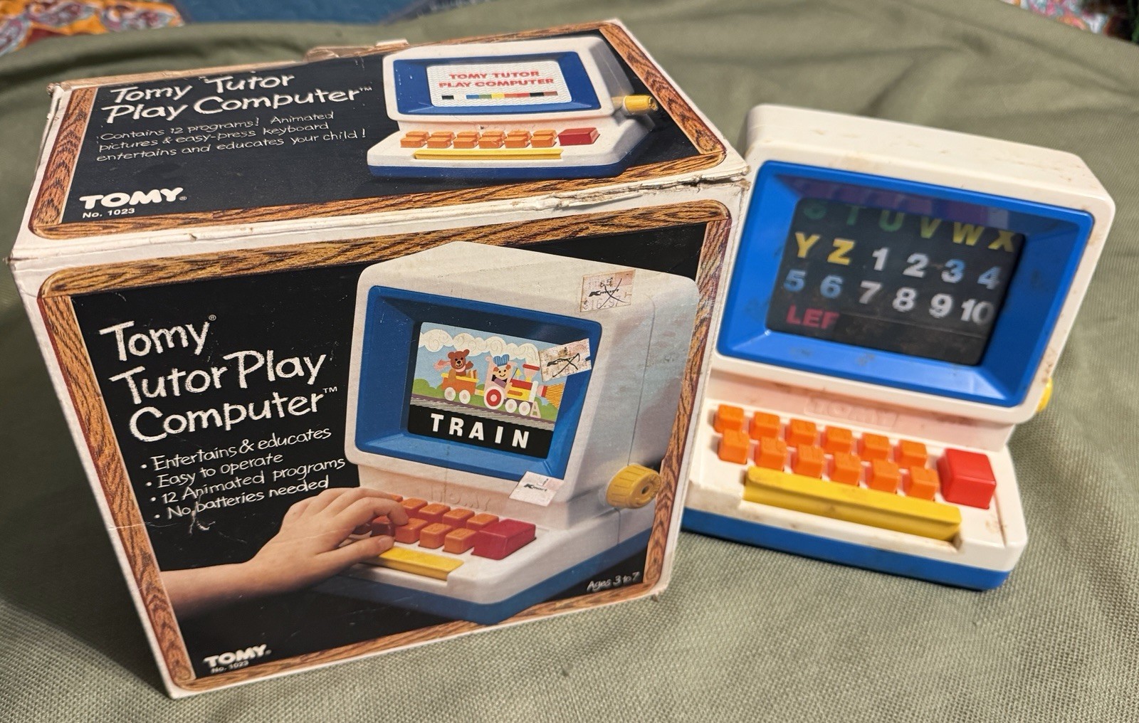 vintage 1984 “TOMY TUTOR” PLAY COMPUTER TOY w/ORIGINAL BOX works great TESTED