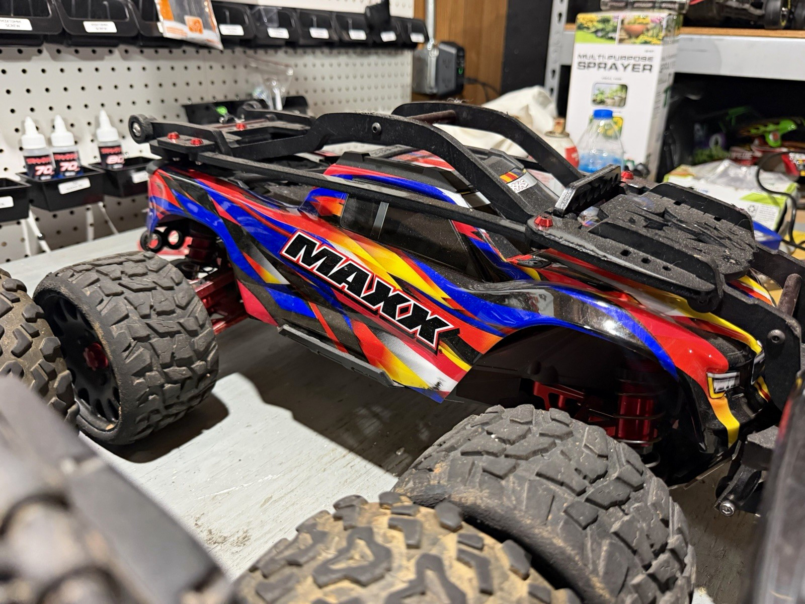 Traxxas Maxx 4S WideMaxx 1/10 RC Truck Heavily Upgraded + 2 Batteries NO Remote