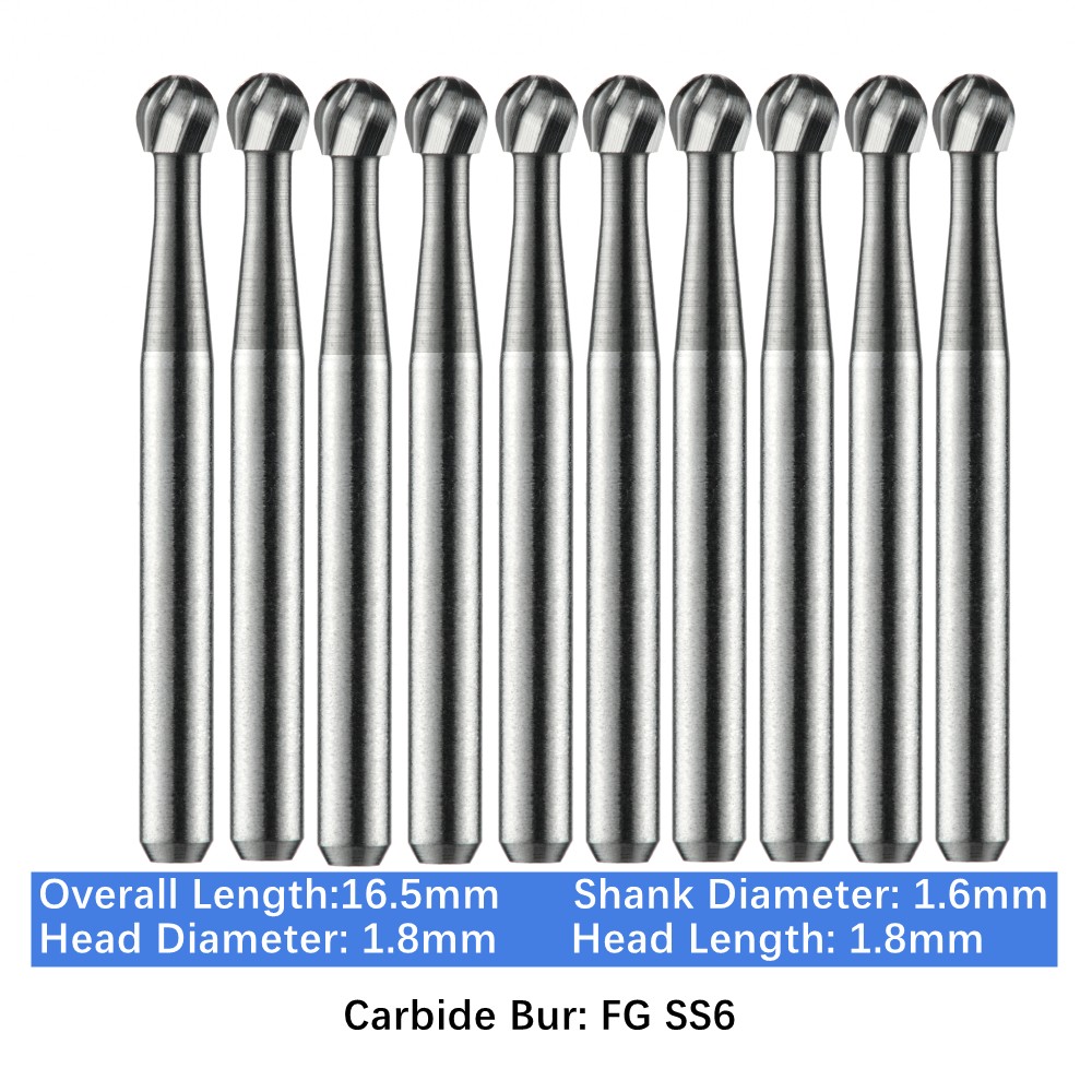 10-100pc Vakker Dental Carbide Burs FGSS6 16.5mm Round Short Shank FG Drill Bits 10-100pc Vakker Dental Carbide Burs FGSS6 16.5mm Round Short Shank FG Drill Bits