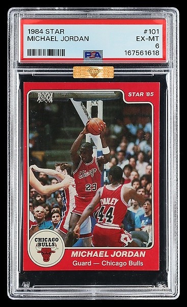 1984 STAR #101 MICHAEL JORDAN ROOKIE RC PSA 6