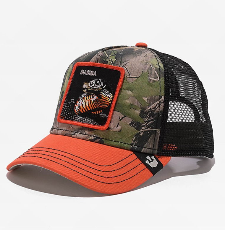 Goorin Bros Mamba Camo & Orange Adjustable Snapback Trucker Hat