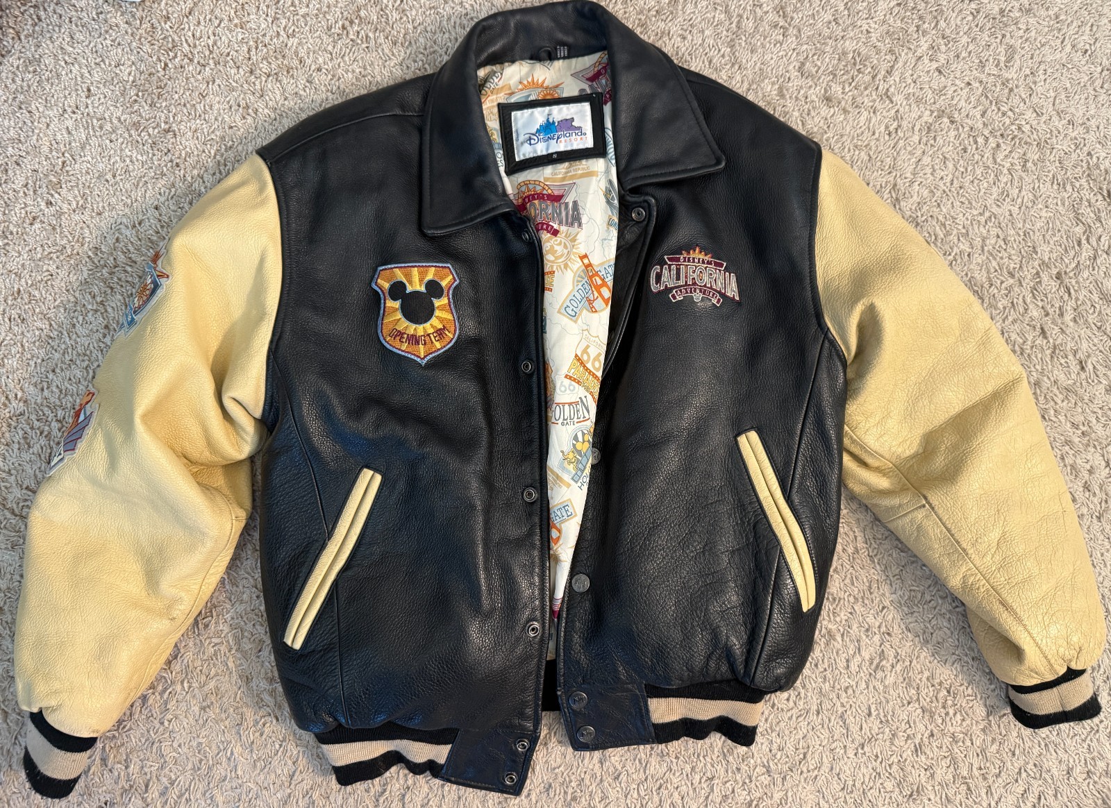Cast Member Exclusive Disney's California Adventure Leather Bomber Jacket Small Cast Member Exclusive Disney's California Adventure Leather Bomber Jacket Small