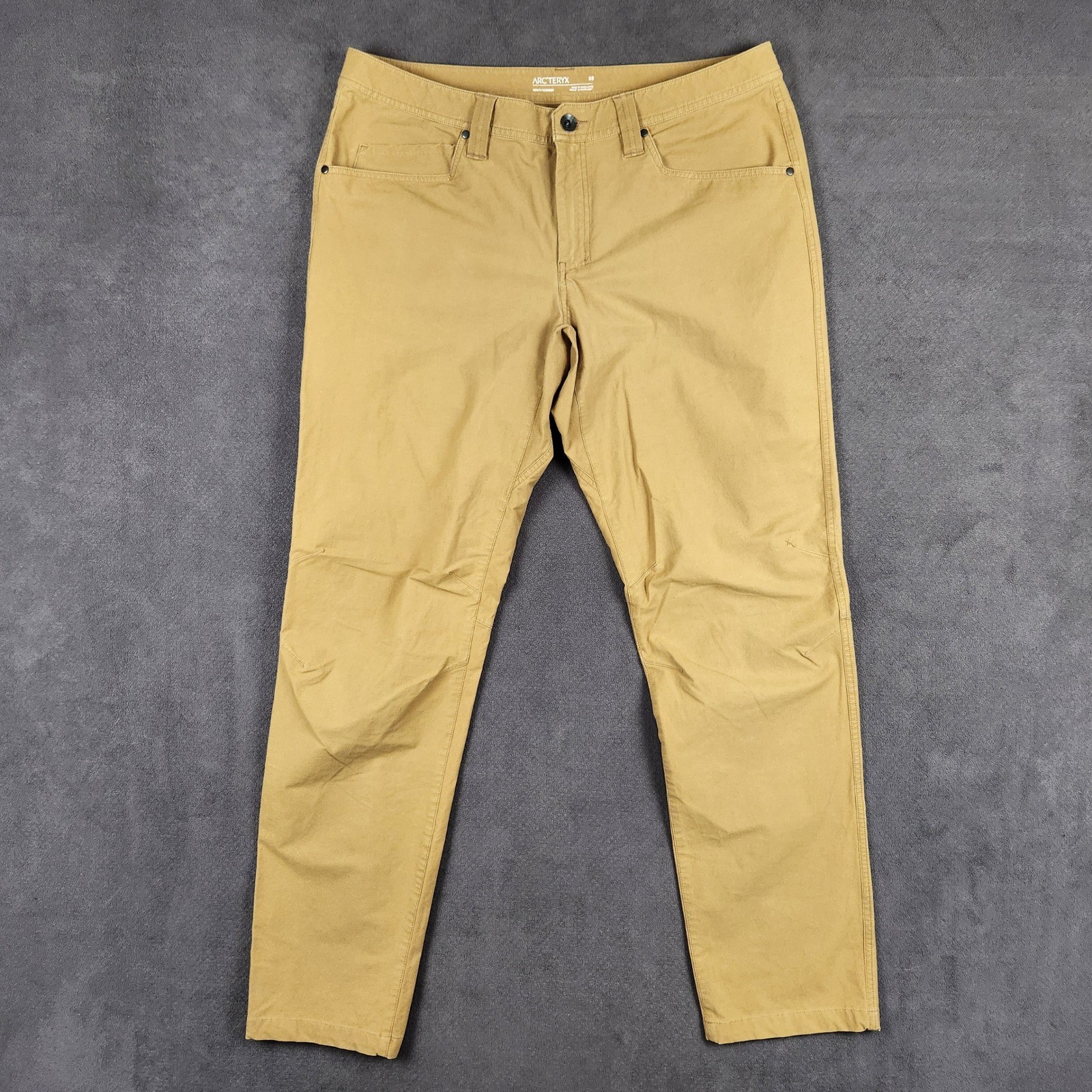 Arc\'teryx Levon Pant Mens 38 Tan Brown Cotton Nylon Stretch Articulated Outdoor
