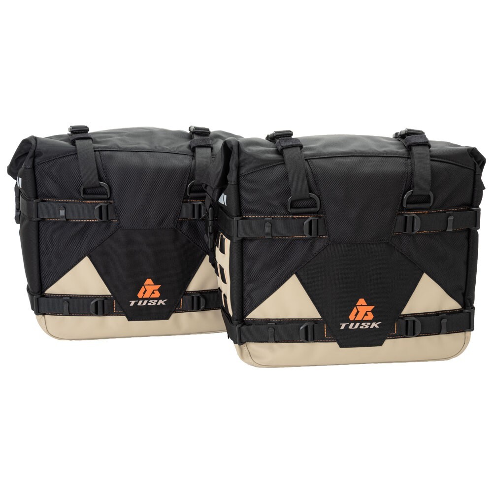 Tusk Pilot Pannier Bags / Saddle Bags for Motorcycle Pannier Rack Black/Tan Tusk Pilot Pannier Bags / Saddle Bags for Motorcycle Pannier Rack Black/Tan