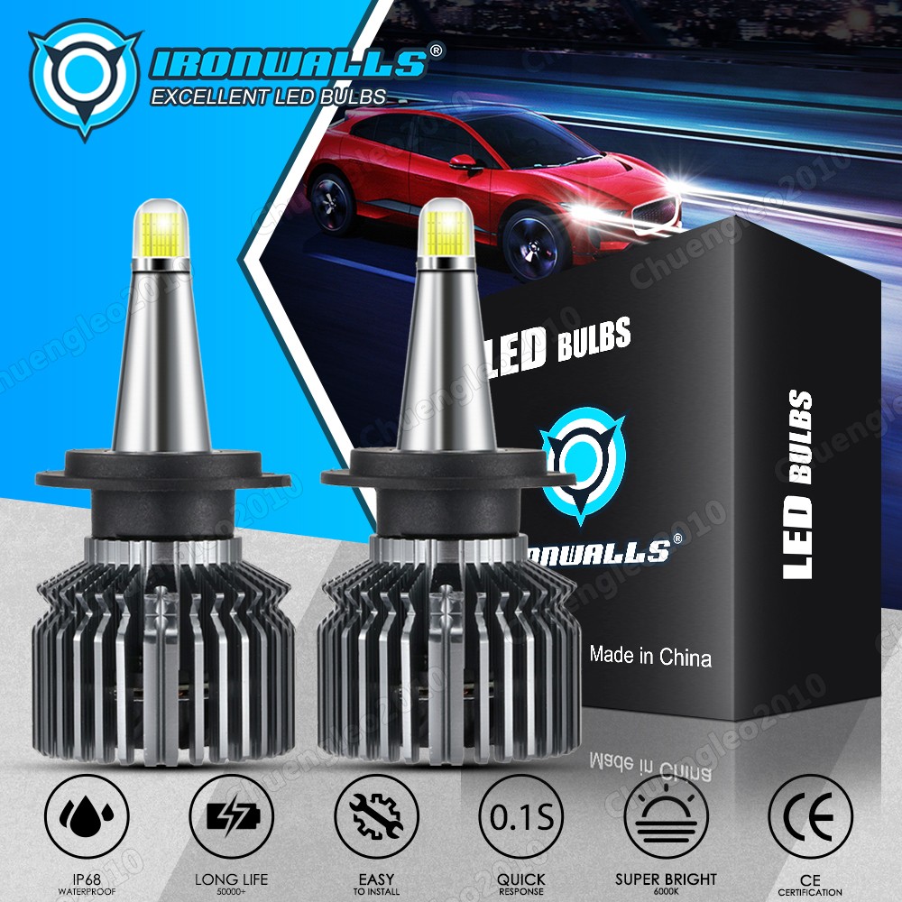 8-sides H7 LED Headlight Bulbs High Low Beam 1000000LM Super Bright 6500K White