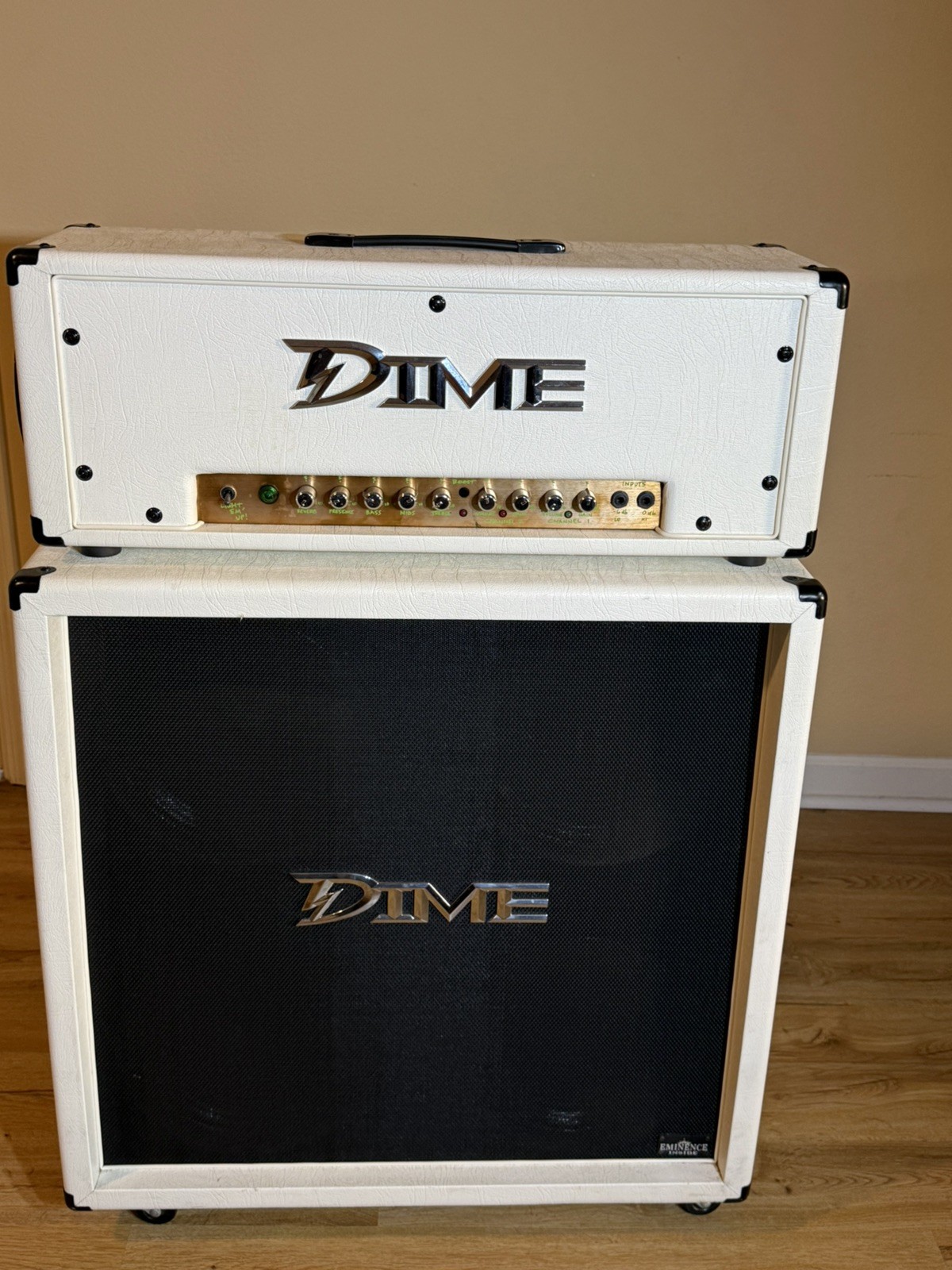 Dime D100 White Half Stack Dimebag Darrell Guitar Amp Head 4x12 Cabinet Pantera
