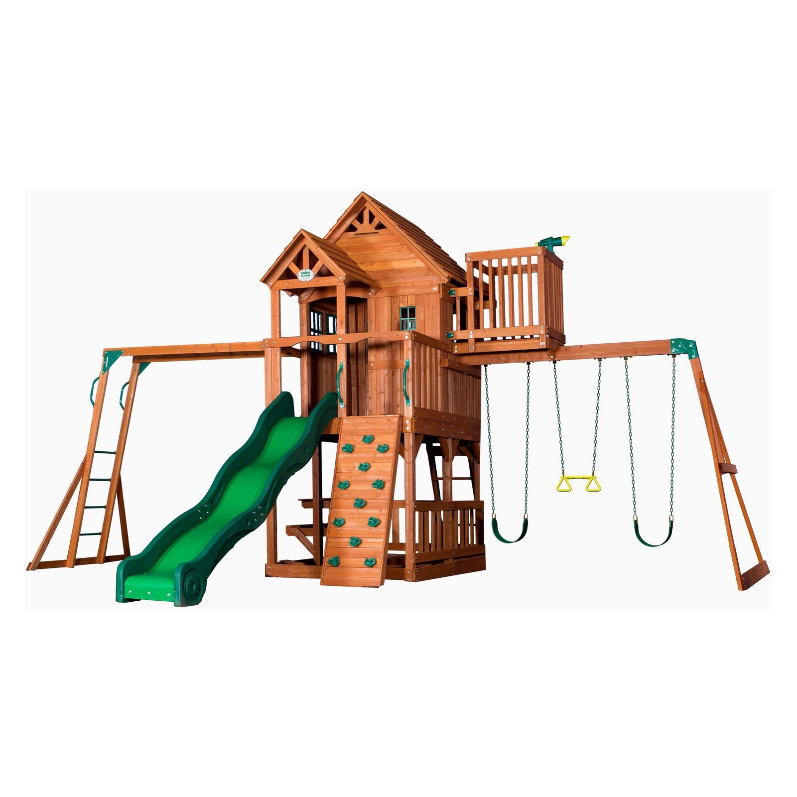 Backyard Discovery Skyfort II Cedar Wood Swing Set with Slide 1 Pack