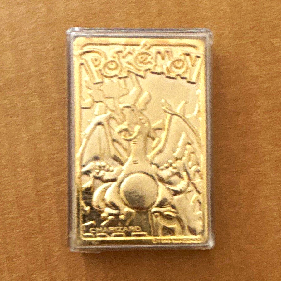 Pokémon Charizard Gold-Tone Metal Trading Card - Pokémon TCG Card Type Pokémon Charizard Gold-Tone Metal Trading Card - Pokémon TCG Card Type