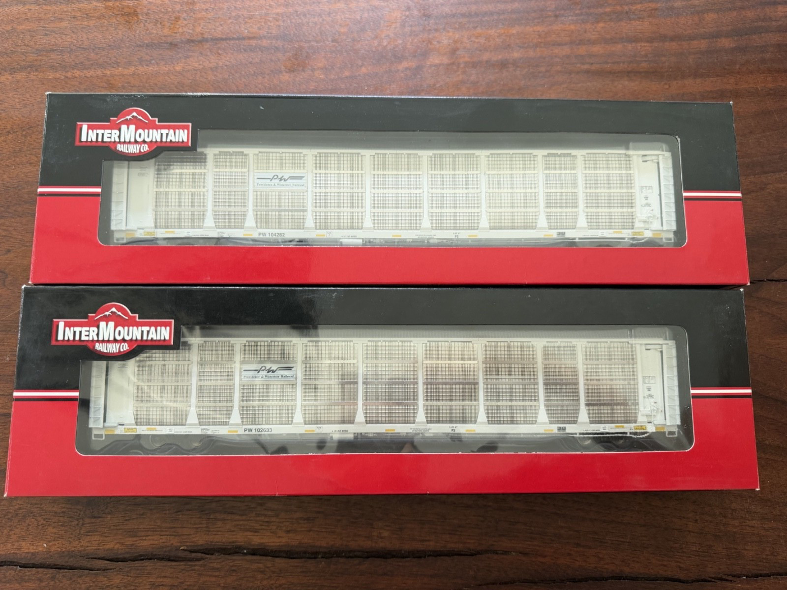 InterMountain HO BI-LEVEL AUTO RACK PROVIDENCE&WORCESTER Lot of (2) InterMountain HO BI-LEVEL AUTO RACK PROVIDENCE&WORCESTER Lot of (2)