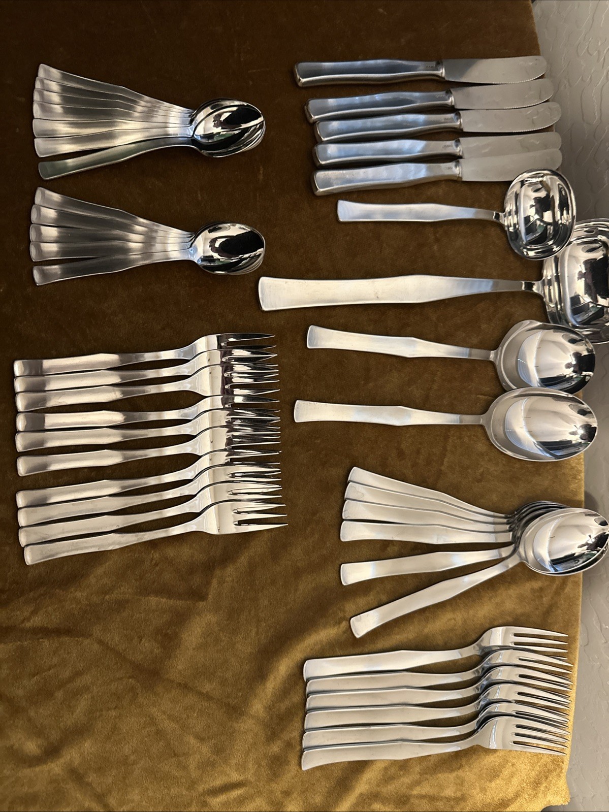 VTG NICA Roneusil Rostfrei Stainless Flatware 43 Pc Set Germany MCM Modernist VTG NICA Roneusil Rostfrei Stainless Flatware 43 Pc Set Germany MCM Modernist