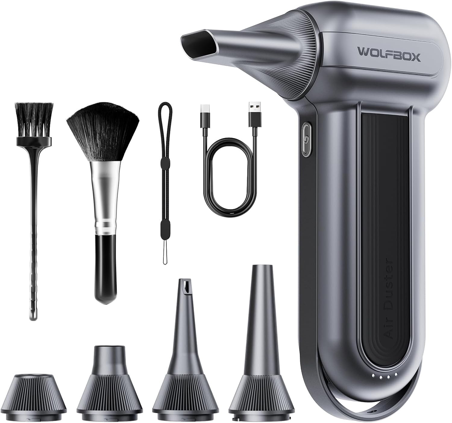 WOLFBOX MF100 Compressed Air Duster, 150000RPM Turbo Fan, 45 M/S Airflow WOLFBOX MF100 Compressed Air Duster, 150000RPM Turbo Fan, 45 M/S Airflow