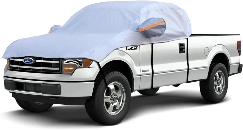 Truck Car Cover Top for Crew Cab , Half Cover Sunproof Waterproof Windproof P... Truck Car Cover Top for Crew Cab , Half Cover Sunproof Waterproof Windproof P...