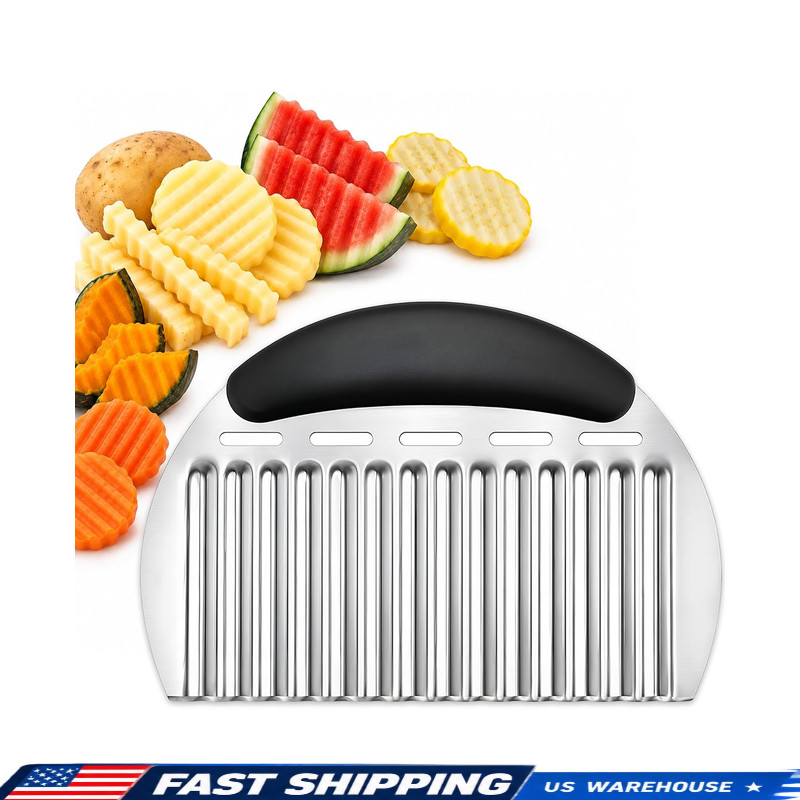 Large Crinkle Cutter, Upgraded Stainless Steel Wavy Vegetable Slicer Large Crinkle Cutter, Upgraded Stainless Steel Wavy Vegetable Slicer