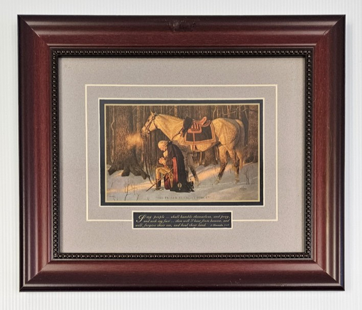 Arnold Friberg The Prayer at Valley Forge Lithograph Print w/ COA Frame 10 x 12\