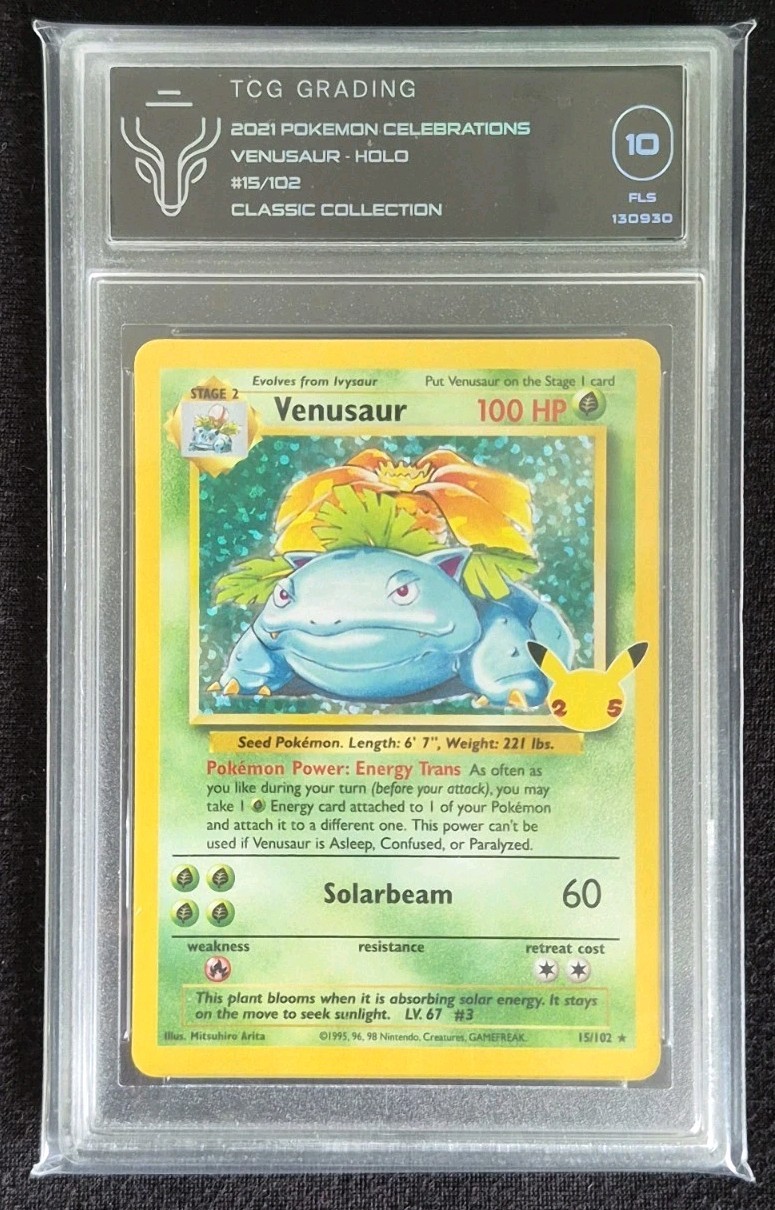 Pokémon TCG 2021 Celebrations Classic Collection Venusaur 15/102 Holo Graded 10