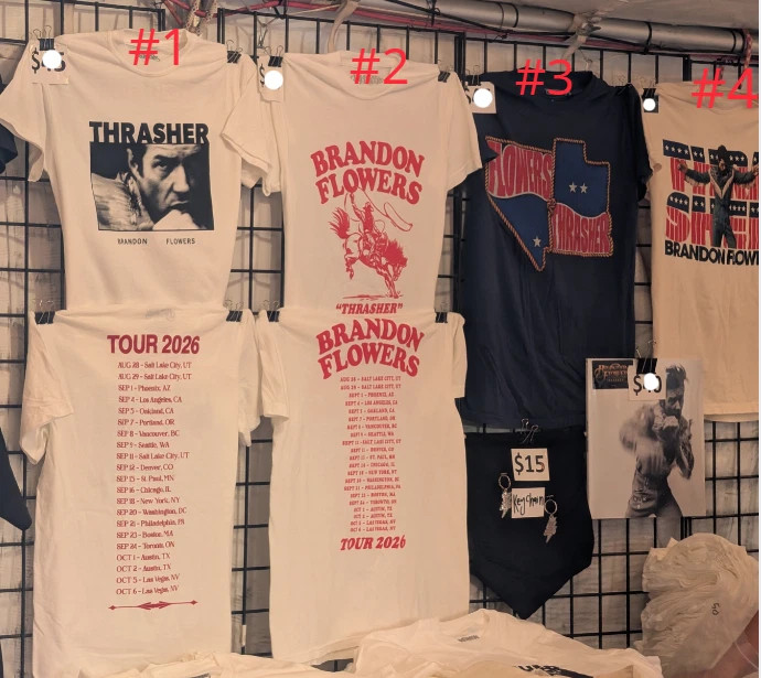 Brandon Flowers Thrasher Tour 2026 The Killers Concert Merch T-Shrt reprint
