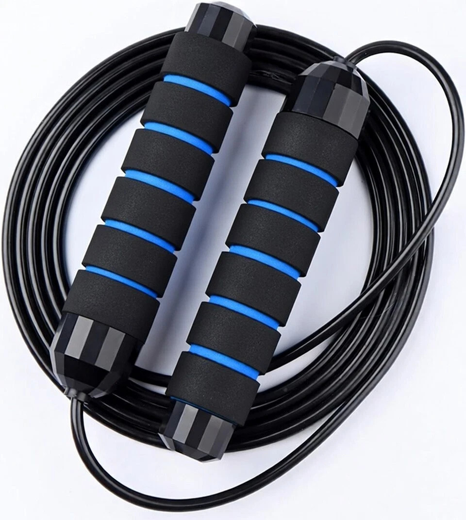 Skipping Jump Rope Tangle-Free with Ball Bearings and 6 foam Handles 1-Pack